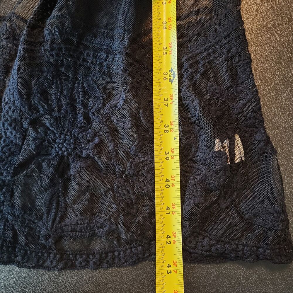 Ember Black Lace Duster Kimono XL Sheer Floral Boho Whimsigoth Festival Romantic - Picture 8 of 10